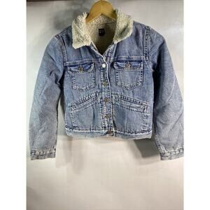 Gap Blue Denim Lined Snap Button Up Long Sleeve Jean Jacket Boy's Size XL 12 NWT